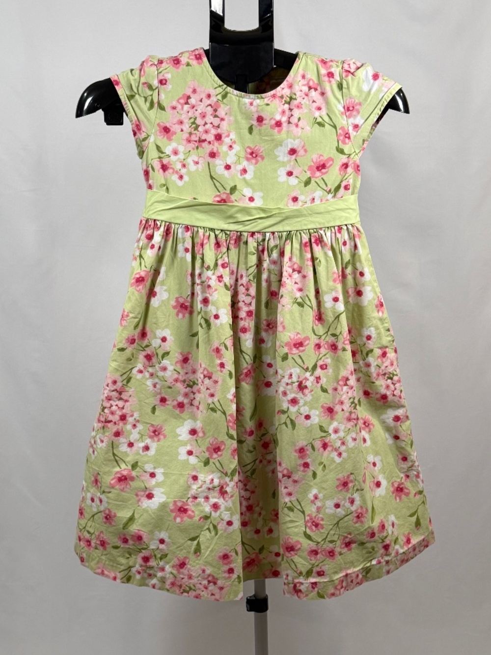 Gymboree Girls Floral Dress Size 8 Green Pink Easter Spring Party Bow Tulle